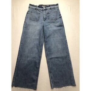 NWT OAT Jeans Women 10/30 (32x30 fit) Light Wash Patch Pocket Wide Leg Baggy